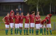 13 May 2019; Hungary players during the penalty shootout of the 2019 UEFA European Under-17 Championships Quarter-Final match between Hungary and Spain at UCD Bowl in Dublin. Photo by Ben McShane/Sportsfile