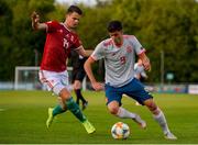 13 May 2019; Jordi Escobar Fernández of Spain in action against Milán Horváth of Hungary during the 2019 UEFA European Under-17 Championships Quarter-Final match between Hungary and Spain at UCD Bowl in Dublin. Photo by Ben McShane/Sportsfile
