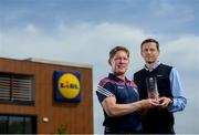 14 May 2019; The Lidl / Irish Daily Star Manager of the Month for April was announced today as Tim Rabbitt from Galway. Under Tim’s guidance, Galway finished on top of Division 1 of the Lidl National League, before defeating Donegal to reach the Final of the competition. Galway played two games in April – and both of them were victories over Donegal. Tim is pictured being presented with his award by Marek Kozinski, Store Manager, at the Lidl Store in Oranmore, Co. Galway. Photo by David Fitzgerald/Sportsfile