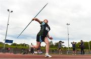 15 May 2019; Beth Miskelly of Eureka Kells, Meath, competing in the Minor Girls Javelin event during the Irish Life Health Leinster Schools Track and Field Championships Day 1 at Morton Stadium in Santry, Dublin. Photo by Eóin Noonan/Sportsfile