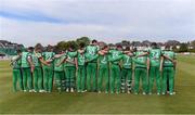 15 May 2019; Ireland players stand for Ireland's Call before the One Day International match between Ireland and Bangladesh at Clontarf Cricket Club, Clontarf in Dublin. Photo by Piaras Ó Mídheach/Sportsfile