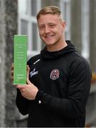 15 May 2019; James Talbot of Bohemians who was presented with his SSE Airtricity/SWAI Player of the Month award for April at St Gabriel's National School in Stoneybatter, Dublin. Photo by Brendan Moran/Sportsfile