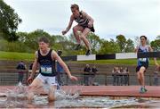 15 May 2019; Athletes competing in the Inter Boys 1,500m Steeplechase during the Irish Life Health Leinster Schools Track and Field Championships Day 1 at Morton Stadium in Santry, Dublin. Photo by Eóin Noonan/Sportsfile