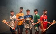 15 May 2019; In attendance are players from the Munster province, from left, Billy Power of Waterford, Diarmuid Ryan of Clare, Paddy Cadell of Tipperary, Ronan Connolly of Limerick and Brian Turnbull of Cork at the launch of the 2019 Bord Gáis Energy GAA Hurling All-Ireland U-20 Championship. Entering its 11th year as title sponsor of the competition, Bord Gáis Energy has shown its continued commitment to shining a light on the rising stars of the game by announcing an all new line-up of U-20 ambassadors for the forthcoming season. The competition begins on May 25th with the first round of the Leinster Championship where Carlow meet Antrim. Photo by David Fitzgerald/Sportsfile