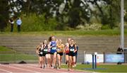 15 May 2019; Athletes competing in the Junior Girls 200m event during the Irish Life Health Leinster Schools Track and Field Championships Day 1 at Morton Stadium in Santry, Dublin. Photo by Eóin Noonan/Sportsfile