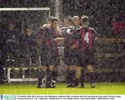 21 October 2003; Dave Morrison, left, Bohemians, celebrates after scoring his sides first goal with his team-mates. Eircom League Premier Division, U.C.D. v Bohemians, Belfield Park, U.C.D., Dublin. Picture credit; David Maher / SPORTSFILE *EDI*