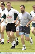 22 October 2003; GAA President Sean Kelly, who took an active part in the warm up, with Cormac Mc Anallen, to his right, during a training session in preparation for the Foster's International Rules game between Australia and Ireland, Swan Districts Football Club, Bassendean Oval, Bassendean, Perth, Western Australia. Picture credit; Ray McManus / SPORTSFILE *EDI*
