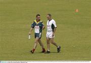 22 October 2003; Team manager John O'Keeffe and Paddy Christie during a training session in preparation for the Foster's International Rules game between Australia and Ireland, Swan Districts Football Club, Bassendean Oval, Bassendean, Perth, Western Australia. Picture credit; Ray McManus / SPORTSFILE *EDI*