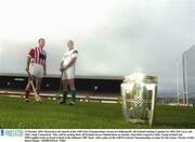 23 October 2003; Pictured at the launch of the AIB Club Championships season are KilkennyÕs All-Ireland winning Captains for 2003, DJ Carey and 2002, Andy Comerford.  They will be putting their All-Ireland success behind them on Sunday when their respective clubs Young Ireland and OÕLoughlin Gaels go head to head in the Kilkenny SHC final,  with a place in the AIB Provincial Championships at stake for the winner. Picture credit; David Maher / SPORTSFILE *EDI*