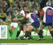 19 October 2003; Eric Miller, Ireland, attempts to break through the Namibian defence. 2003 Rugby World Cup, Pool A, Ireland v Namibia, Aussie Stadium, Sydney, New South Wales, Australia. Picture credit; Brendan Moran / SPORTSFILE *EDI*