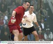 24 October 2003; Tyrone's Ciaran Curran, (foreground), in action against Tony Healy, Cork.World Handball Championships 2003. Tony Healy,(Cork) v Ciaran Curran,(Tyrone), Mens Open Singles Semi Final, Croke Park, Dublin. Picture credit; Damien Eagers / SPORTSFILE *EDI*
