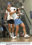 24 October 2003; Antrim's Fiona Shannon, foreground, in action against Canada's Lisa Fraser Gilmore. World Handball Championships 2003. Fiona Shannon, (Antrim) v Lisa Fraser Gilmore, (Canada), Women's Open Singles Final, Croke Park, Dublin. Picture credit; Damien Eagers / SPORTSFILE *EDI*