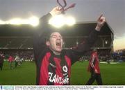 26 October 2003; Alan Murphy, Longford Town, celebrates at the end of the game after victory over St. Patrick's Athletic. FAI Carlsberg Cup Final, Longford Town v St. Patrick's Athletic, Lansdowne Road, Dublin. Soccer. Picture credit; David Maher / SPORTSFILE *EDI*