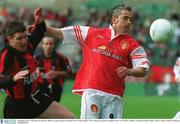 26 October 2003; Tony Bird, St. Patrick's Athletic, in action against Longford Town's Alan Murphy. FAI Carlsberg Cup Final, Longford Town v St. Patrick's Athletic, Lansdowne Road, Dublin. Soccer. Picture credit; Pat Murphy / SPORTSFILE