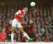 26 October 2003; Paul Osam, St. Patrick's Athletic, in action against Barry Ferguson, Longford Town. FAI Carlsberg Cup Final, Longford Town v St. Patrick's Athletic, Lansdowne Road, Dublin. Soccer. Picture credit; Pat Murphy / SPORTSFILE