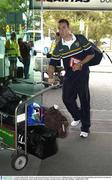 27 October 2003; Paddy Christie on the teams departure from Perth en-route to Melbourne prior to the Fosters International Rules game between Australia and Ireland. Perth Domestic Airport, Perth, Western Australia, Australia. Picture credit; Ray McManus / SPORTSFILE *EDI*