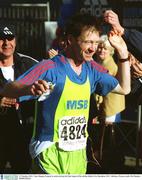 27 October 2003; Tony Mangan, Ireland, in action during the final stages of the adidas Dublin City Marathon 2003. Athletics. Picture credit; Pat Murphy / SPORTSFILE