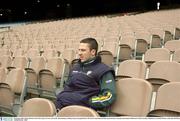 28 October 2003; Declan Browne, who took no part, sits on a seat in the stand during a training session in prepatation for the Fosters International Rules game between Australia and Ireland. Melbourne Cricket Grounds, Melbourne, Australia. Picture credit; Ray McManus / SPORTSFILE *EDI*