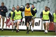28 October 2003; Irish players, including goalkeeper Enda Murphy, during a training session in prepatation for the Fosters International Rules game between Australia and Ireland. Melbourne Cricket Grounds, Melbourne, Australia. Picture credit; Ray McManus / SPORTSFILE *EDI*