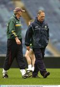 28 October 2003; Peter McGinnity, left, and John O'Keeffe during a training session in prepatation for the Fosters International Rules game between Australia and Ireland. Melbourne Cricket Grounds, Melbourne, Australia. Picture credit; Ray McManus / SPORTSFILE *EDI*