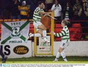 28 October 2003; Stephen Grant, left, Shamrock Rovers, celebrates after scoring his sides first goal with team-mate Stephen Geogh. Eircom League Premier Division. Shelbourne v Shamrock Rovers. Tolka Park, Dublin. Picture credit; David Maher / SPORTSFILE *EDI*