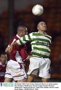 28 October 2003; Tony Grant, Shamrock Rovers, in action against Dave Rodgers, Shelbourne. Eircom League Premier Division, Shelbourne v Shamrock Rovers, Tolka Park, Dublin. Picture credit; David Maher / SPORTSFILE *EDI*