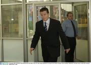 29 October 2003; Australia's Mark Bickley leaves the offices of the AFL after being suspended for one game by the Match Tribunal. Telstra Stadium, Melbourne, Australia. Picture credit; Ray McManus / SPORTSFILE *EDI*