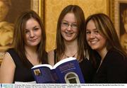 29 October 2003; Former Chief Executive of the FAI Brendan Menton's daughters Niamh, Ailbhe and Aisling at the launch of his book 'Beyond the Green Door Six Years Inside the FAI'. Staunton's On The Green, Dublin. Picture credit; David Maher / SPORTSFILE *EDI*