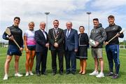 16 May 2019; In attendance during the Aldi Community Games Festival Launch are, from left, Sean Finn of Limerick, Hurdler Sarah Lavin, Dr Des Fitzgerald, University of Limerick President, Councillor James Collins, Mayor of Limerick, John Byrne, Community Games CEO, Rita Kirwan, Advertising Director, Aldi, former Munster rugby player Ronan O'Mahony and Tom Morrissey of Limerick, at Maguires Field, University of Limerick in Limerick. Photo by Sam Barnes/Sportsfile