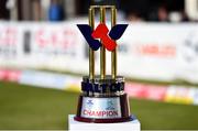 15 May 2019; A general view of the trophy at the One Day International match between Ireland and Bangladesh at Clontarf Cricket Club, Clontarf in Dublin. Photo by Piaras Ó Mídheach/Sportsfile