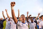 16 May 2019; Sebastiano Esposito and his Italy team-mates celebrate following the 2019 UEFA European Under-17 Championships semi-final match between France and Italy at Tallaght Stadium in Dublin. Photo by Stephen McCarthy/Sportsfile