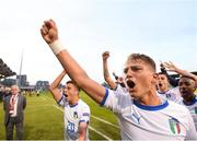 16 May 2019; Sebastiano Esposito and his Italy team-mates celebrate following the 2019 UEFA European Under-17 Championships semi-final match between France and Italy at Tallaght Stadium in Dublin. Photo by Stephen McCarthy/Sportsfile