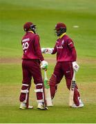 15 May 2019; Sunil Ambris, left, and Shai Hope of West Indies during the One-Day International Tri-Series Final match between West Indies and Bangladesh at Malahide Cricket Ground, Malahide, Dublin. Photo by Sam Barnes/Sportsfile