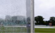 15 May 2019; A general view from the media tent as rain stopped play during the One-Day International Tri-Series Final match between West Indies and Bangladesh at Malahide Cricket Ground, Malahide, Dublin. Photo by Sam Barnes/Sportsfile