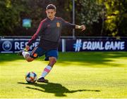 13 May 2019; Yeremi Jesús Pino Santos of Spain warms-up prior to the 2019 UEFA European Under-17 Championships Quarter-Final match between Hungary and Spain at UCD Bowl in Dublin. Photo by Ben McShane/Sportsfile