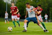 13 May 2019; Yeremi Jesús Pino Santos of Spain in action against Gábor Buna of Hungary during the 2019 UEFA European Under-17 Championships Quarter-Final match between Hungary and Spain at UCD Bowl in Dublin. Photo by Ben McShane/Sportsfile