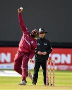 15 May 2019; Ashley Nurse of West Indies bowls during the One-Day International Tri-Series Final match between West Indies and Bangladesh at Malahide Cricket Ground, Malahide, Dublin. Photo by Sam Barnes/Sportsfile