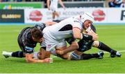 17 May 2019; Rory Best of Ulster is tackled by Ali Price of Glasgow during the Guinness PRO14 Semi-Final match between Glasgow Warriors and Ulster at Scotstoun Stadium in Glasgow, Scotland. Photo by Ross Parker/Sportsfile