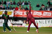 15 May 2019; Fabian Allen of West Indies bowls during the One-Day International Tri-Series Final match between West Indies and Bangladesh at Malahide Cricket Ground, Malahide, Dublin. Photo by Sam Barnes/Sportsfile
