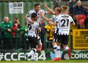 17 May 2019; Dean Jarvis of Dundalk celebrates with team-mates after scoring his side's first goal of the game  during the SSE Airtricity League Premier Division match between Cork City and Dundalk at Turners Cross in Cork. Photo by Eóin Noonan/Sportsfile
