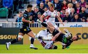 17 May 2019; Peter Horne of Glasgow is tackled by Tom O'Toole of Ulster during the Guinness PRO14 Semi-Final match between Glasgow Warriors and Ulster at Scotstoun Stadium in Glasgow, Scotland. Photo by Ross Parker/Sportsfile