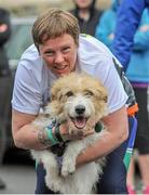 18 May 2019; Nicola Costello with her dog Odhran from Claremorris during the Clonbur Woods parkrun in partnership with Vhi at Clonbur Woods, Clonbur, Co. Galway. Parkrun Ireland in partnership with Vhi, added a new parkrun at Clonbur Woods on Saturday, 18th May, with the introduction of the Clonbur Woods parkrun in Clonbur, Co. Galway. Parkruns take place over a 5km course weekly, are free to enter and are open to all ages and abilities, providing a fun and safe environment to enjoy exercise. To register for a parkrun near you visit www.parkrun.ie. Photo by Ray Ryan/Sportsfile