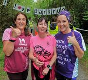 18 May 2019; Caroline O'Brien, Patricia Nyland, both from Castlebar and Nuala Gilligan from Ballinrobe during the Clonbur Woods parkrun in partnership with Vhi at Clonbur Woods, Clonbur, Co. Galway. Parkrun Ireland in partnership with Vhi, added a new parkrun at Clonbur Woods on Saturday, 18th May, with the introduction of the Clonbur Woods parkrun in Clonbur, Co. Galway. Parkruns take place over a 5km course weekly, are free to enter and are open to all ages and abilities, providing a fun and safe environment to enjoy exercise. To register for a parkrun near you visit www.parkrun.ie. Photo by Ray Ryan/Sportsfile