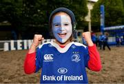 18 May 2019; Leinster supporter Alanah Butterly, aged 6, from Terenure, Dublin, shows her support prior to the Guinness PRO14 semi-final match between Leinster and Munster at the RDS Arena in Dublin. Photo by Diarmuid Greene/Sportsfile