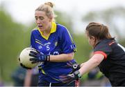 18 May 2019; Rosemary Cully of Kishoge Community College, Dublin, in action against PWC 2, during the LGFA Interfirms Blitz 2019 at Naomh Mearnóg GAA Club, Portmarnock, Dublin. This year 12 teams competed for the top prize, while 11 teams signed up to take part in a recreational blitz. Photo by Piaras Ó Mídheach/Sportsfile