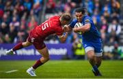 18 May 2019; James Lowe of Leinster is tackled by Mike Haley of Munster during the Guinness PRO14 semi-final match between Leinster and Munster at the RDS Arena in Dublin. Photo by Harry Murphy/Sportsfile