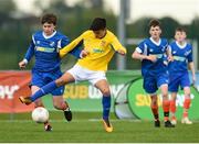 18 May 2019; Ixim Dagge of Clare in action against Deane Carroll of Cavan/Monaghan during the U16 SFAI Subway Plate Final match between Clare and Cavan/Monaghan in Gainstown, Mullingar, Co. Westmeath. Photo by Oliver McVeigh/Sportsfile
