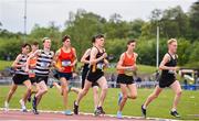18 May 2019; Competitors during in the Inter Boys 3000m event during the Irish Life Health Leinster Schools Track and Field Championships Day 2 at Morton Stadium in Santry, Dublin. Photo by Ben McShane/Sportsfile