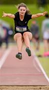 18 May 2019; Layla Purcell of St. Mary's Naas, Co. Kildare, competing in the Inter Girls Triple Jump event during the Irish Life Health Leinster Schools Track and Field Championships Day 2 at Morton Stadium in Santry, Dublin. Photo by Ben McShane/Sportsfile