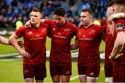 18 May 2019;  Munster players Andrew Conway, Joey Carbery, Rory Scannell, Peter O'Mahony and Jack O'Donoghue after the Guinness PRO14 semi-final match between Leinster and Munster at the RDS Arena in Dublin. Photo by Diarmuid Greene/Sportsfile